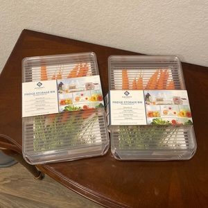 Fridge Storage Bins with Removable Lid- Set of 2